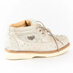 Men's Exotic Caiman and Ostrich Skin Print Casual Shoes - Winter White Bone - OriginalWestern.com