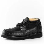Men's Exotic Stingray and Ostrich Skin Print Casual Shoes - Black - OriginalWestern.com