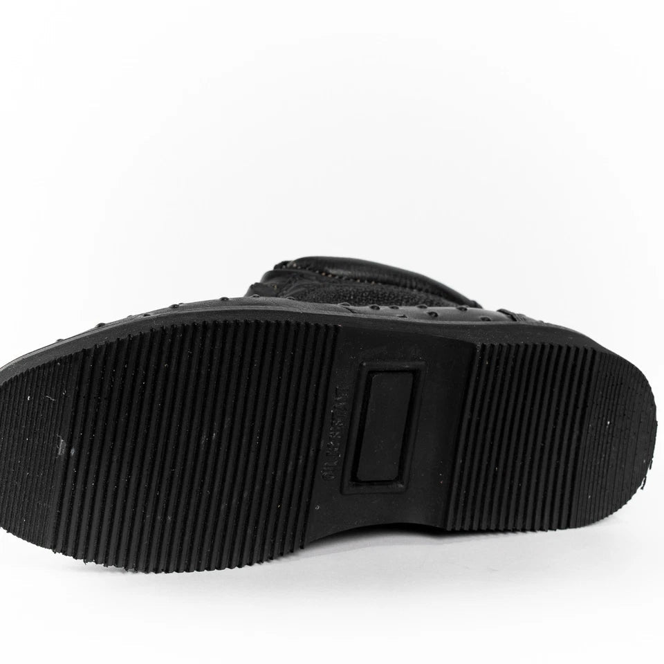 Men's Exotic Stingray and Ostrich Skin Print Casual Shoes - Black - OriginalWestern.com