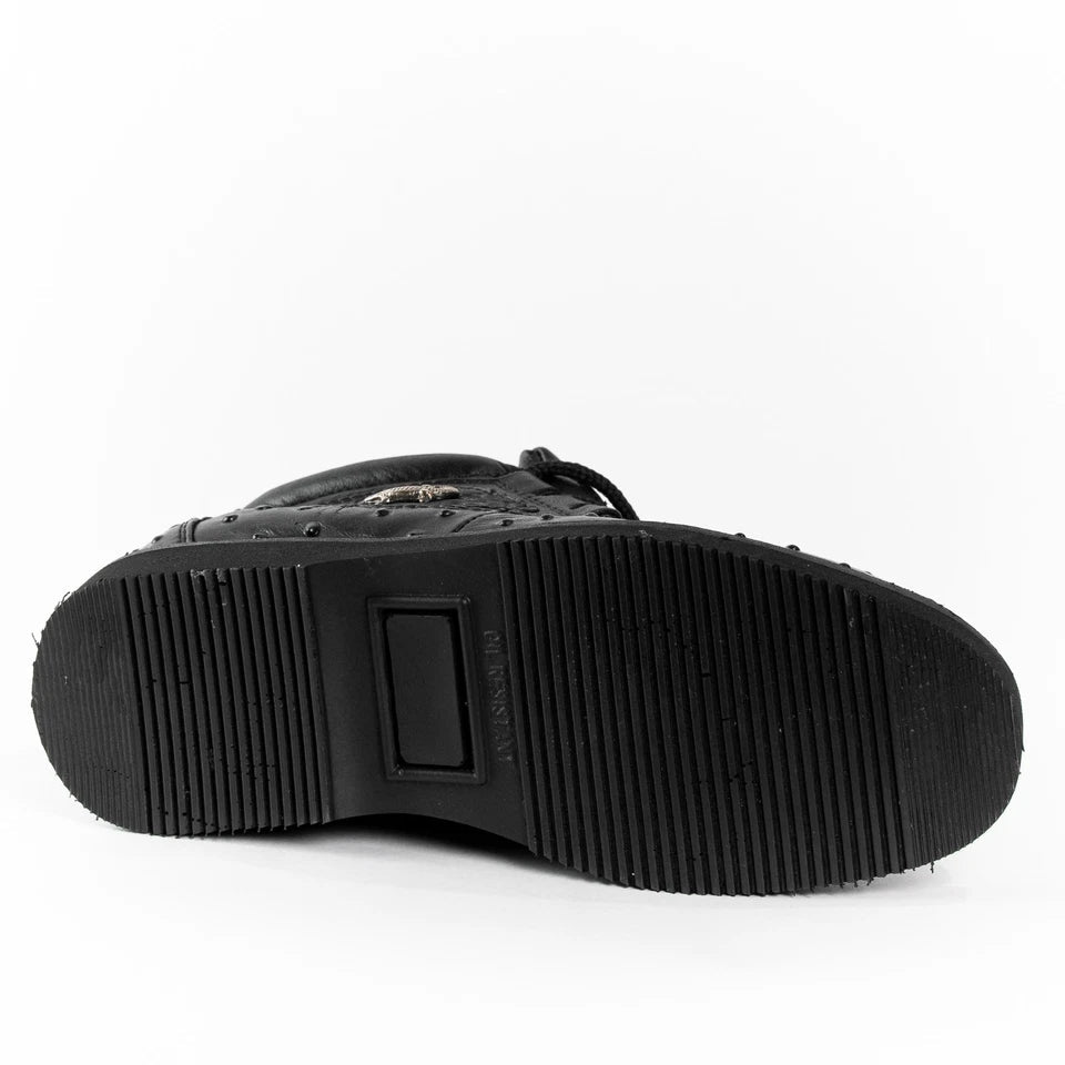 Men's Exotic Stingray and Ostrich Skin Print Casual Shoes - Black - OriginalWestern.com