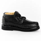 Men's Exotic Stingray and Ostrich Skin Print Casual Shoes - Black - OriginalWestern.com
