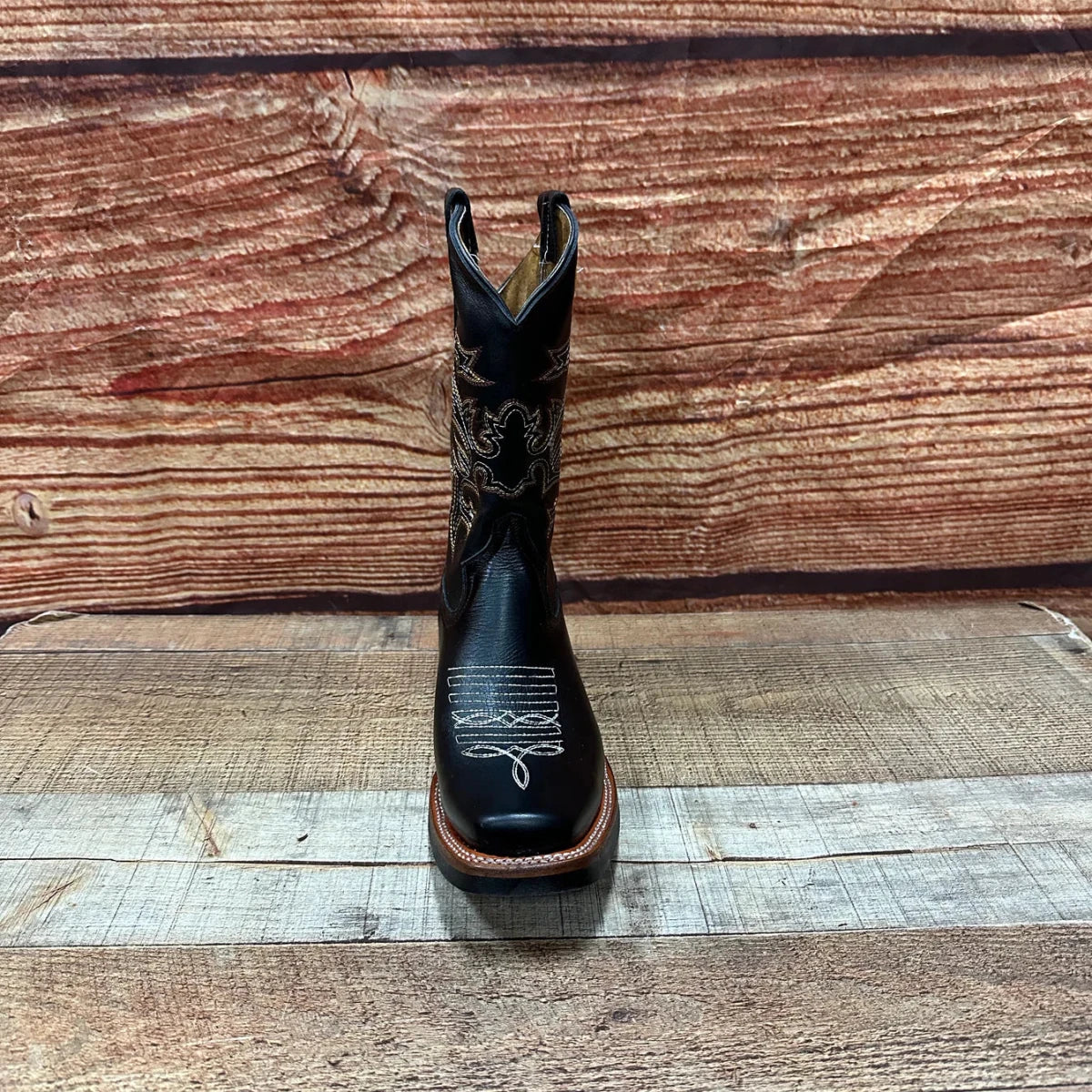 Men's Genuine Leather Western Cowboy Rodeo Square Toe Boot Est. 721 Black - OriginalWestern.com