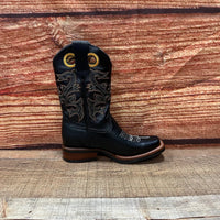 Men's Genuine Leather Western Cowboy Rodeo Square Toe Boot Est. 721 Black - OriginalWestern.com