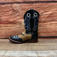 Men's Genuine Leather Western Cowboy Rodeo Square Toe Boot Est. 721 Black Brown Bull - OriginalWestern.com