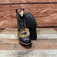 Men's Genuine Leather Western Cowboy Rodeo Square Toe Boot Est. 721 Black Brown Bull - OriginalWestern.com
