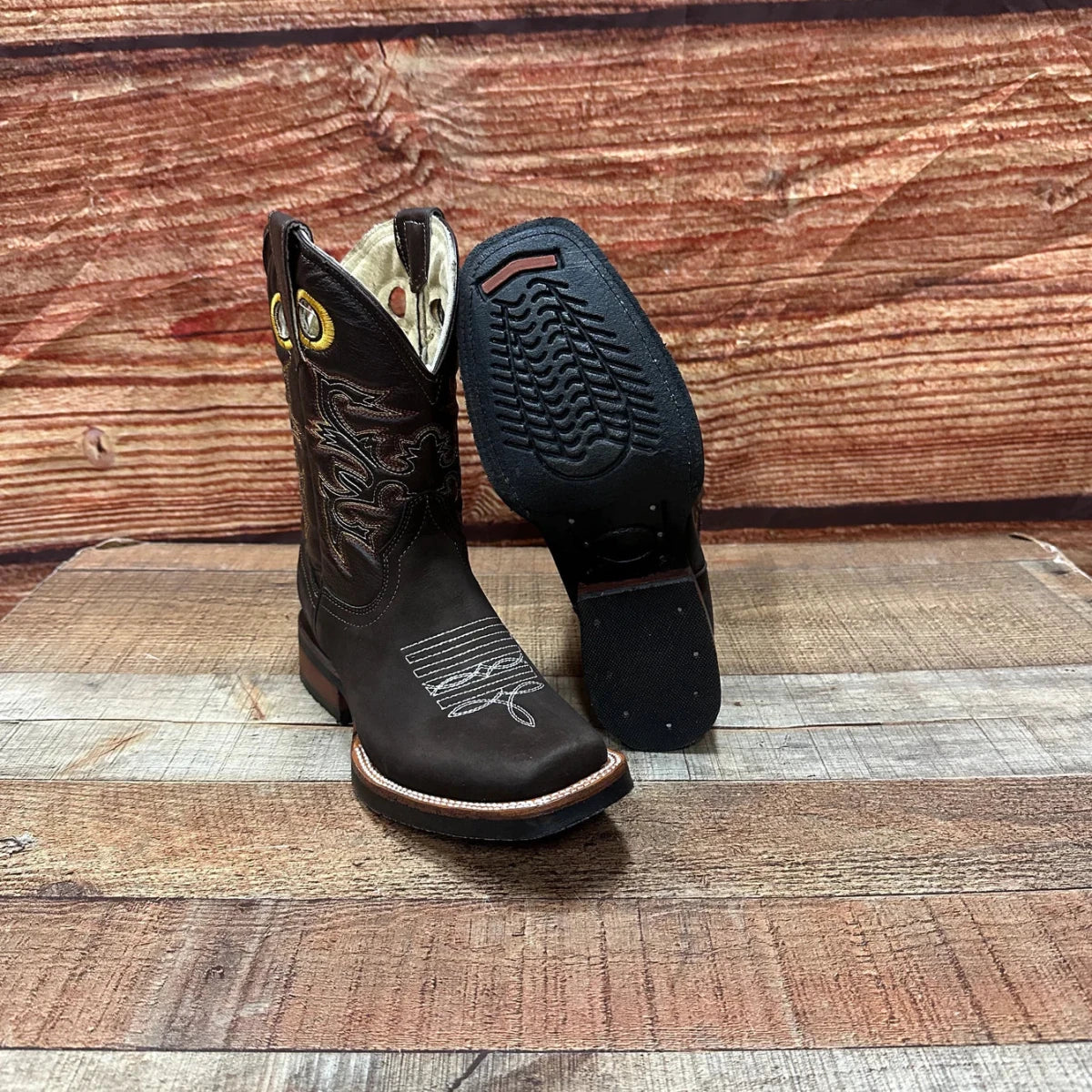 Men's Genuine Leather Western Cowboy Rodeo Square Toe Boot Est. 721 Light Chocolate - OriginalWestern.com