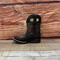 Men's Genuine Leather Western Cowboy Rodeo Square Toe Boot Est. 721 Light Chocolate - OriginalWestern.com