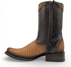 Men's Genuine Petatillo Leather Dubai Square Toe Boots with Zipper - Sand - OriginalWestern.com