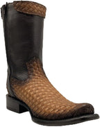 Men's Genuine Petatillo Leather Dubai Square Toe Boots with Zipper - Sand - OriginalWestern.com