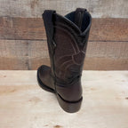 Men's Leather Cowboy Western Brown American Deer Leather Pull On Round Toe Boots Est. 492 - OriginalWestern.com