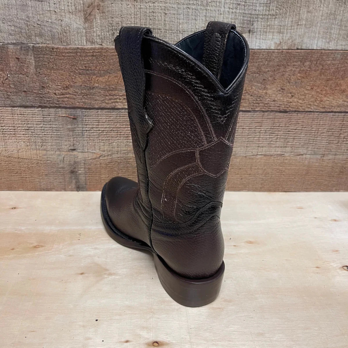 Men's Leather Cowboy Western Brown American Deer Leather Pull On Round Toe Boots Est. 492 - OriginalWestern.com