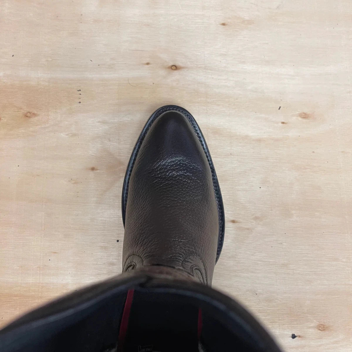 Men's Leather Cowboy Western Brown American Deer Leather Pull On Round Toe Boots Est. 492 - OriginalWestern.com