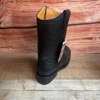 Men's Leather Cowboy Western side Zipper Black Pull on Round Toe Boots Est. 490 - OriginalWestern.com