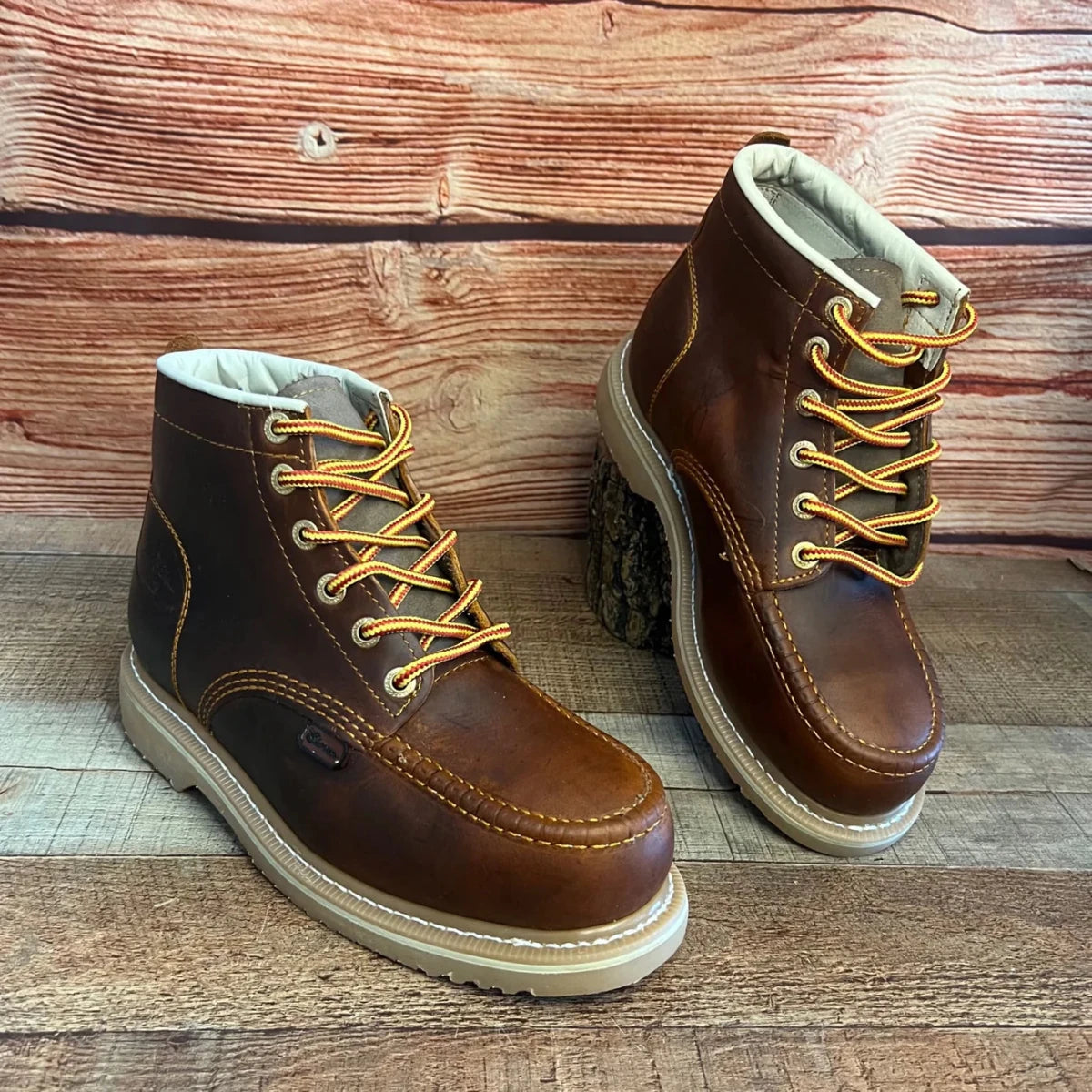 Men's Leather Laces Durable Sole Oil/Water Resistant With/Without Steel Toe J01/S01 - OriginalWestern.com