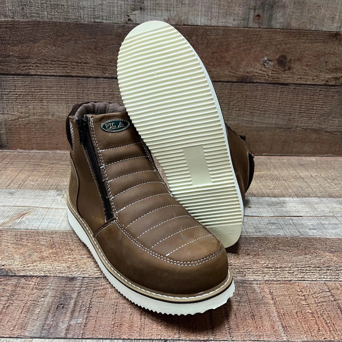 Men's Leather Zipper Work Boots Oil/Water Resistant Est.330 - OriginalWestern.com