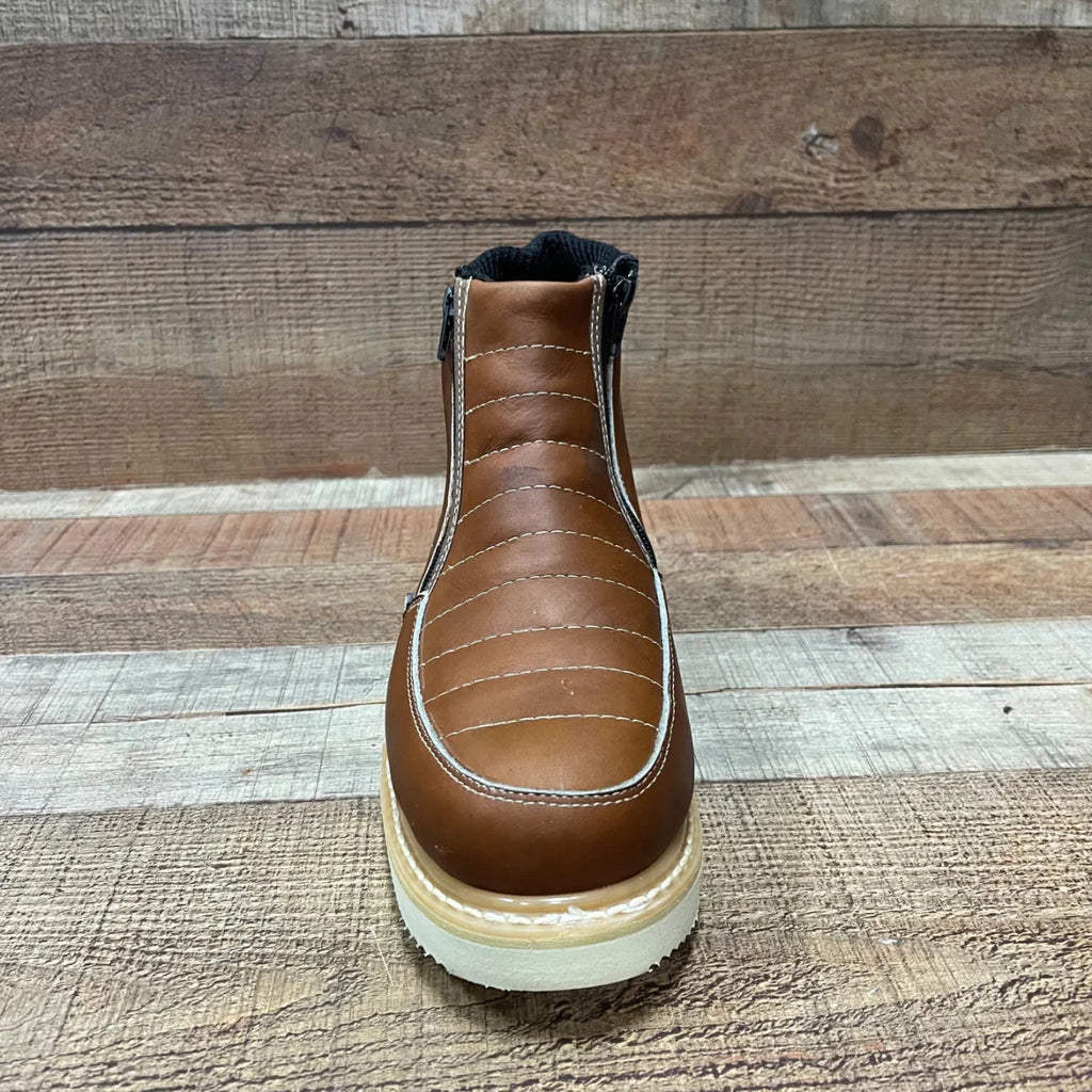 Men's Light Weight Zipper Work Boots Oil and Water Resistant Est. 1216 Tan - OriginalWestern.com