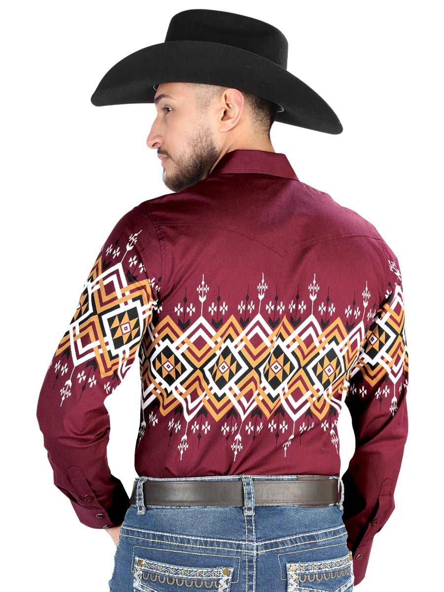 Men’s Long Sleeve Snap Button Western Shirt - Black 44450 - OriginalWestern.com