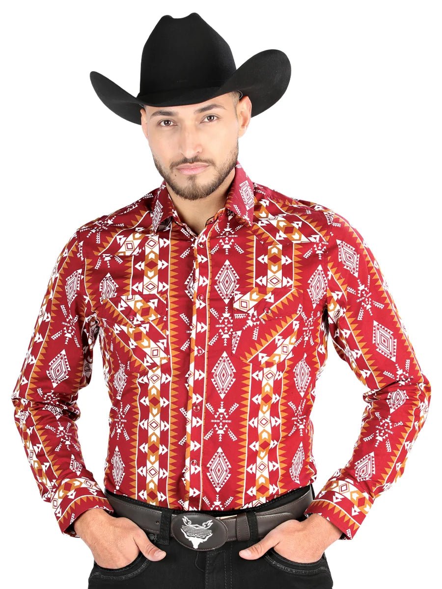 Men’s Long Sleeve Snap Button Western Shirt - Black 44503 - OriginalWestern.com