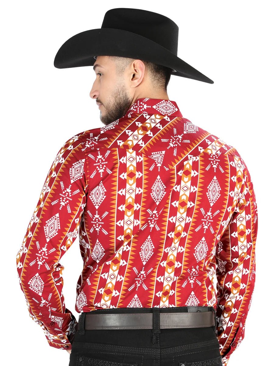 Men’s Long Sleeve Snap Button Western Shirt - Black 44503 - OriginalWestern.com