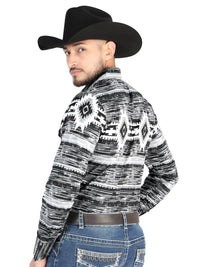 Men’s Long Sleeve Snap Button Western Shirt - Gray 44488 - OriginalWestern.com