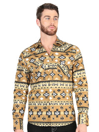 Men’s Long Sleeve Snap Button Western Shirt - Mustard 44417 - OriginalWestern.com