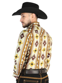 Men’s Long Sleeve Snap Button Western Shirt - Taupe 44471 - OriginalWestern.com