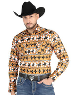 Men’s Long Sleeve Snap Button Western Shirt - Taupe 44477 - OriginalWestern.com