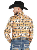 Men’s Long Sleeve Snap Button Western Shirt - Taupe 44477 - OriginalWestern.com