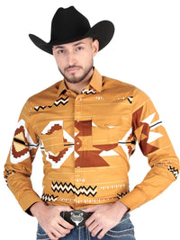 Men’s Long Sleeve Snap Button Western Shirt - Taupe 44499 - OriginalWestern.com