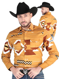 Men’s Long Sleeve Snap Button Western Shirt - Taupe 44499 - OriginalWestern.com