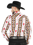 Men’s Long Sleeve Snap Button Western Shirt - White 44502 - OriginalWestern.com