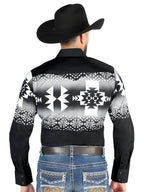 Men’s Long Sleeve Western Snap Button Shirt - Black 44485 - OriginalWestern.com