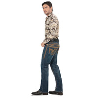 Men's Boot Cut Western Jeans – Stretch Denim Cowboy Pants -   Blue LAM-26501