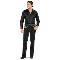 Men's Boot Cut Western Jeans – Stretch Denim Cowboy Pants -  Black LAM-26501