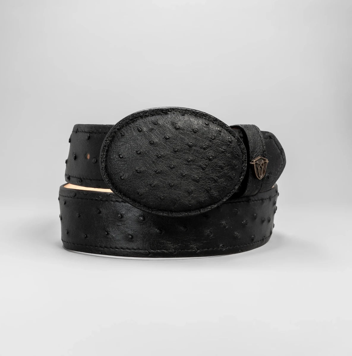 Men’s Ostrich Original Exotic Leather Cowboy Belt 1.5" Oval Buckle - OriginalWestern.com