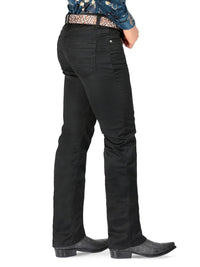 Men's Plain Boot Cut Western Jeans – Stretch Denim Cowboy Pants - Black - OriginalWestern.com
