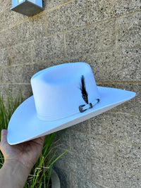 Men’s Red Diamond 10X Sinaloa Style Western Cowboy Fur Felt Hat - White - OriginalWestern.com