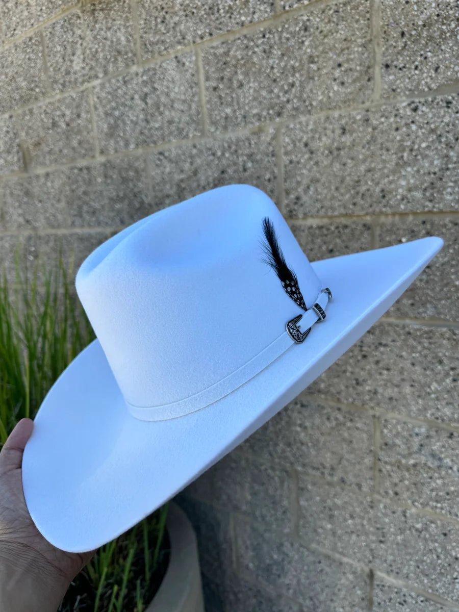 Men’s Red Diamond 10X Sinaloa Style Western Cowboy Fur Felt Hat - White - OriginalWestern.com