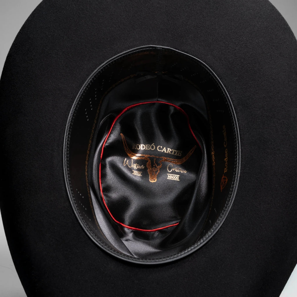 Men’s Rodeo Cartie 100X Sinaloa Style Western Cowboy Fur Felt Hat - Black - OriginalWestern.com
