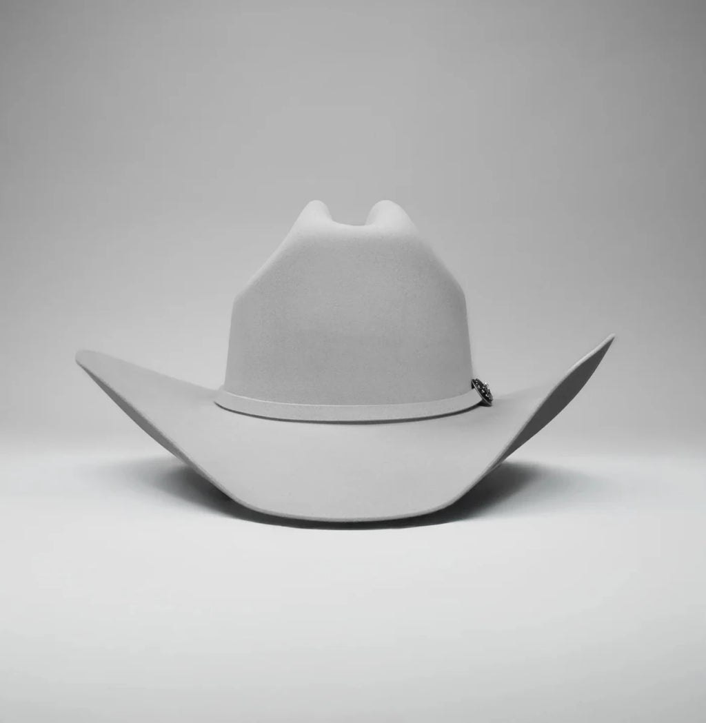 Men’s Rodeo Cartie 100X Sinaloa Style Western Cowboy Fur Felt Hat - Silver Gray - OriginalWestern.com
