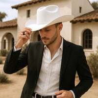 Men’s Rodeo Cartie 100X Sinaloa Style Western Cowboy Fur Felt Hat - White - OriginalWestern.com