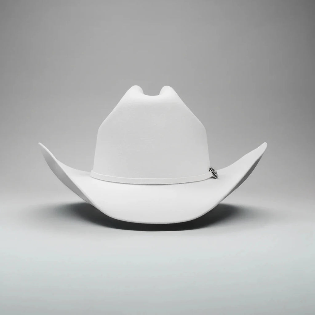 Men’s Rodeo Cartie 100X Sinaloa Style Western Cowboy Fur Felt Hat - White - OriginalWestern.com