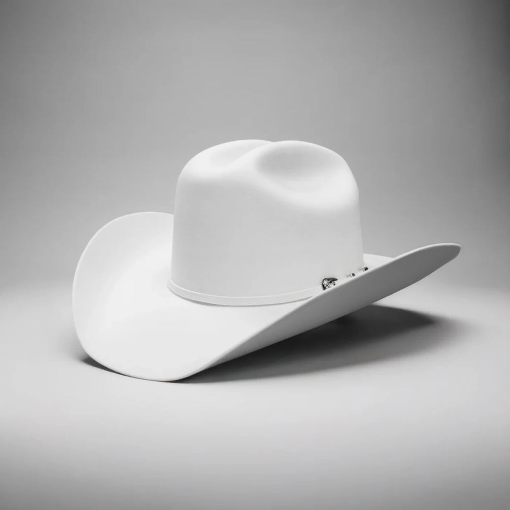 Men’s Rodeo Cartie 100X Sinaloa Style Western Cowboy Fur Felt Hat - White - OriginalWestern.com