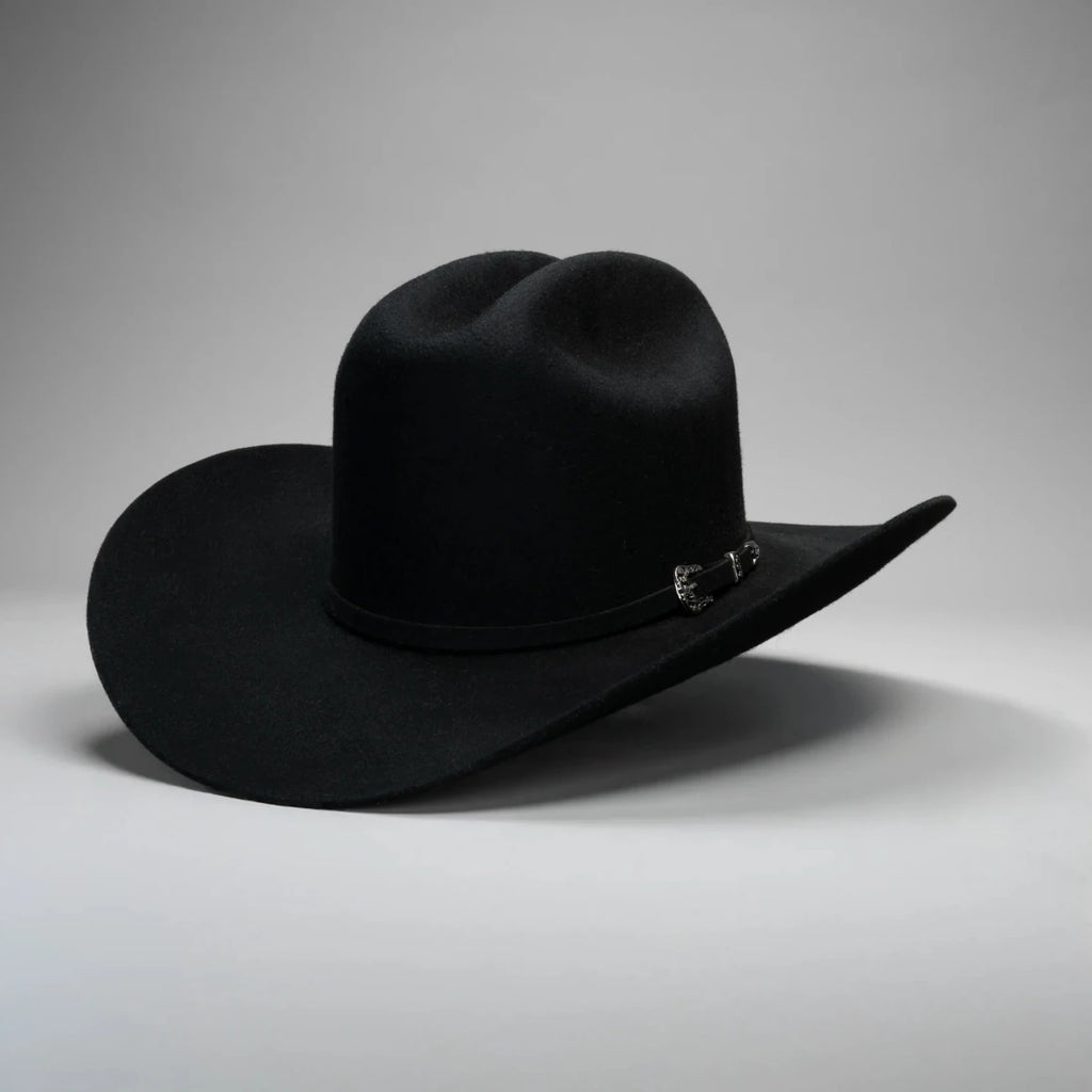 Men’s Rodeo Cartie 50X Frontera Style Texana Cowboy Felt Hat - Black - OriginalWestern.com
