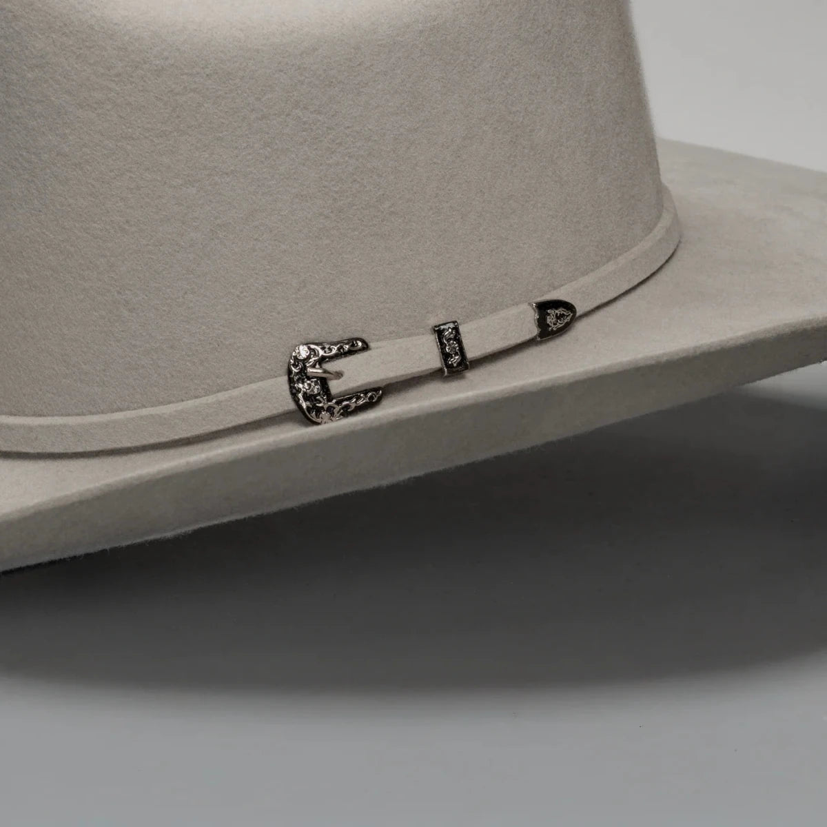 Men’s Rodeo Cartie 50X Frontera Style Texana Cowboy Felt Hat - Silver - OriginalWestern.com