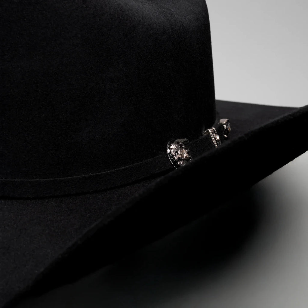 Men’s Rodeo Cartie 50X Sinaloa Style Texana Cowboy Fur Felt Hat - Black - OriginalWestern.com