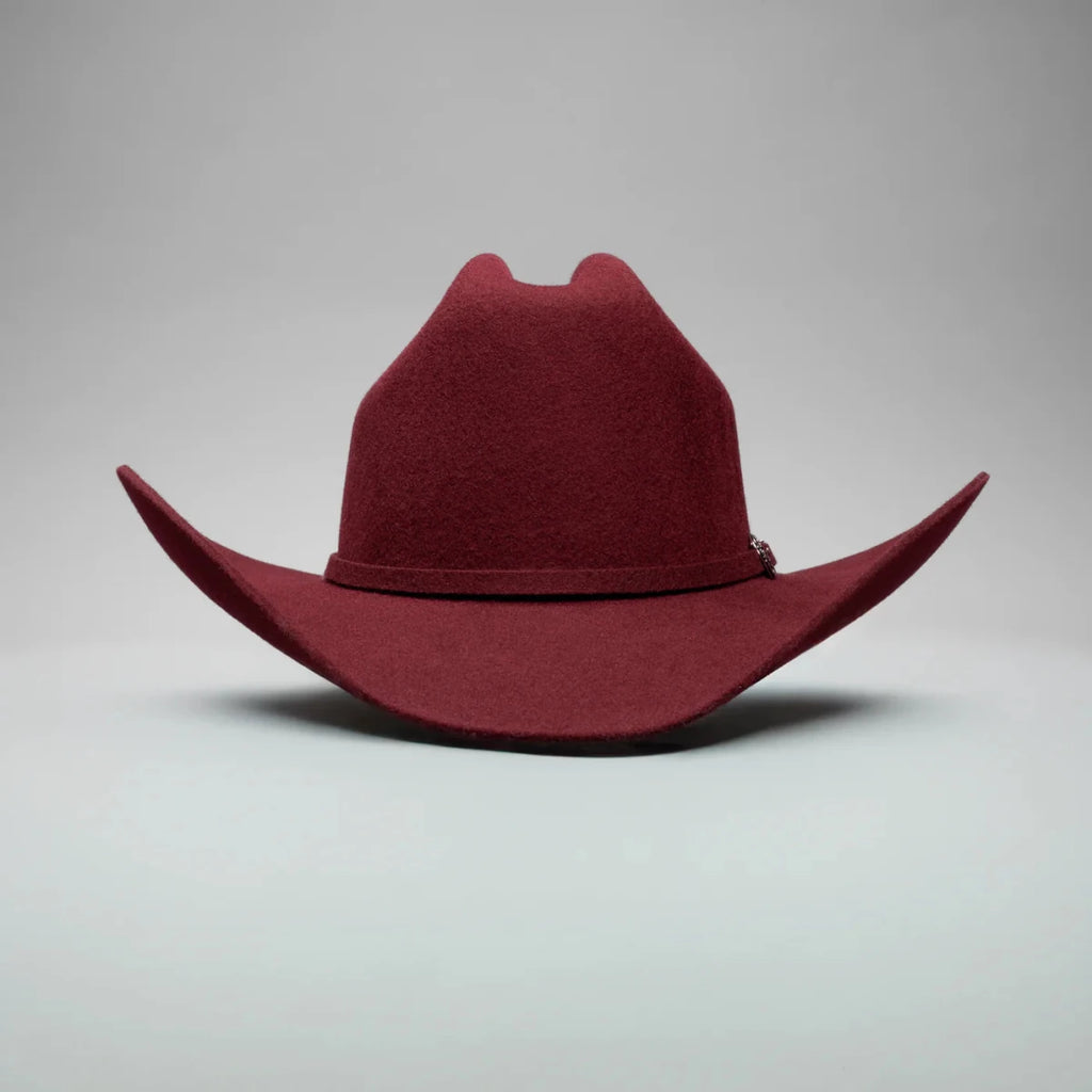 Men’s Rodeo Cartie 50X Sinaloa Style Texana Cowboy Fur Felt Hat - Wine - OriginalWestern.com