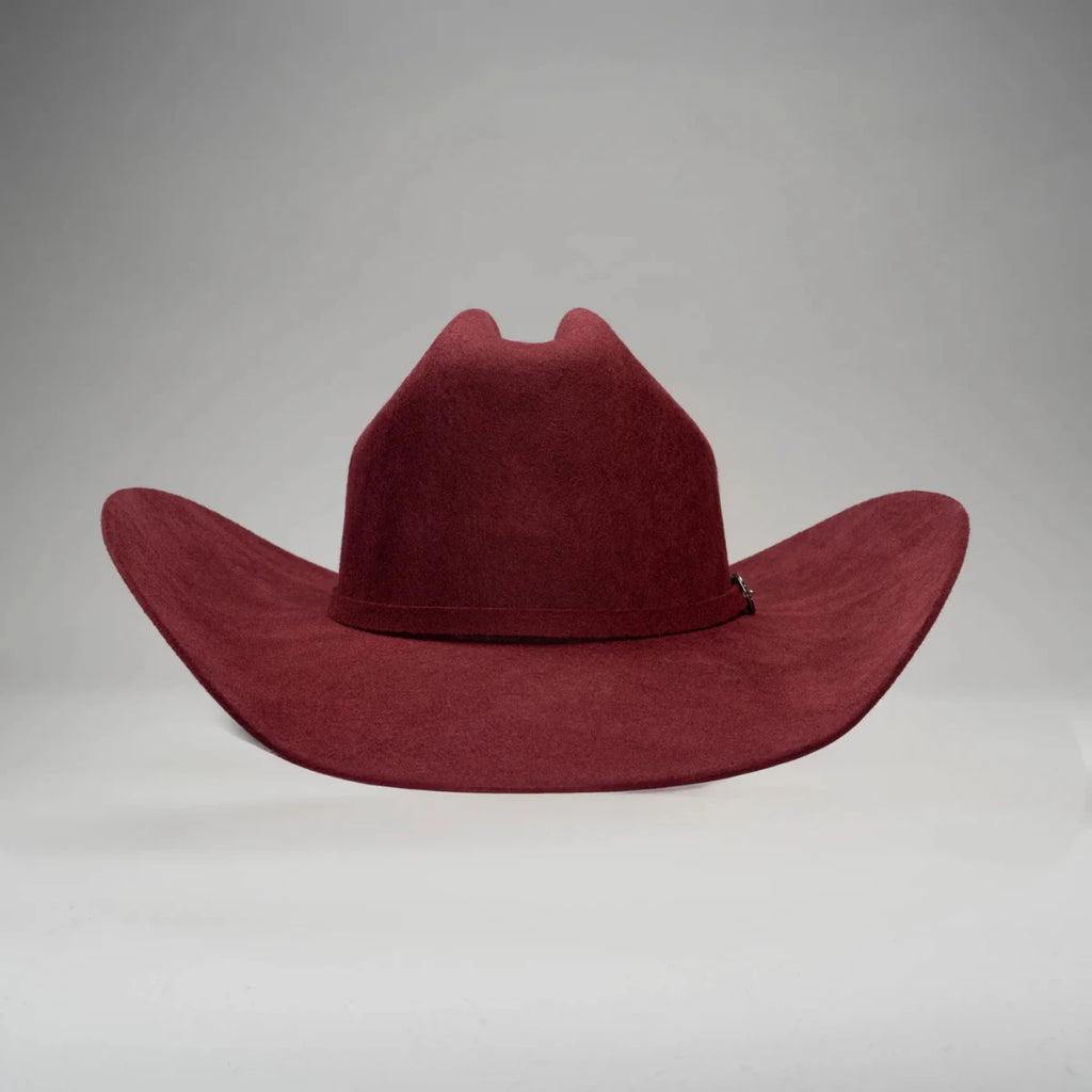 Men’s Rodeo Cartie 50X Texas Style Texana Cowboy Fur Felt Hat - Wine - OriginalWestern.com