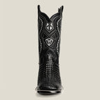 Men’s Rodeo Cartie Alligator Caiman Square Toe Boots - Black - OriginalWestern.com