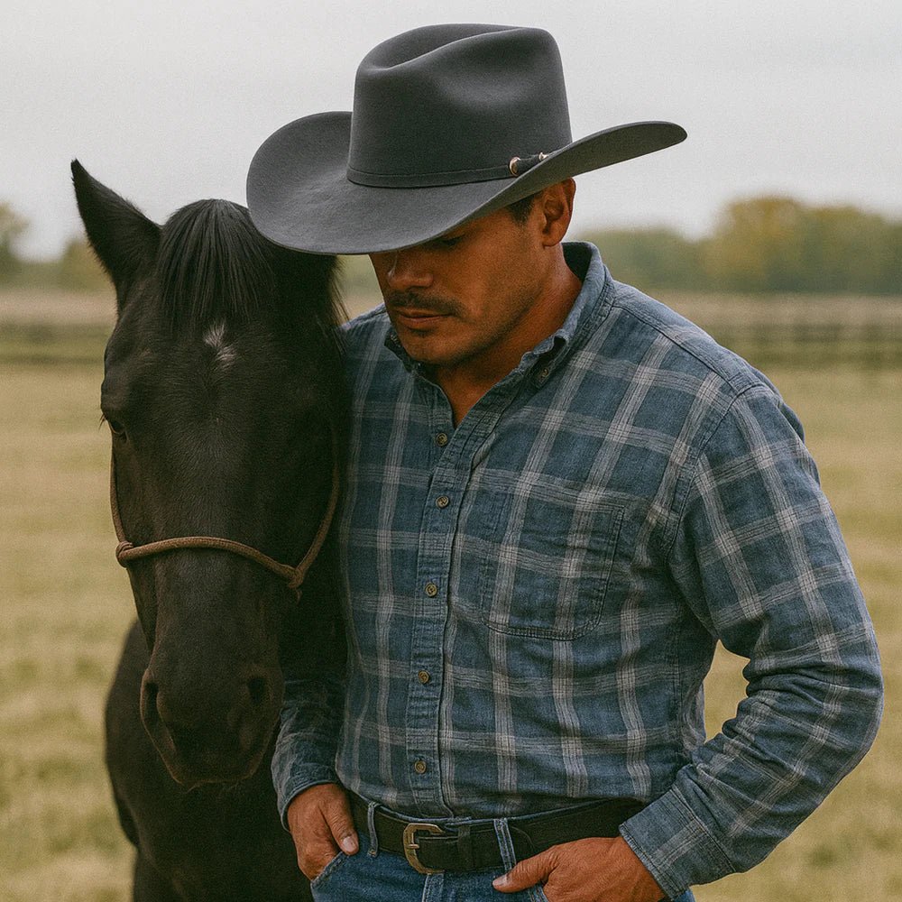 Men’s Rodeo Cartie JB 50X Texas Style Texana Cowboy Felt Hat - Granite - OriginalWestern.com
